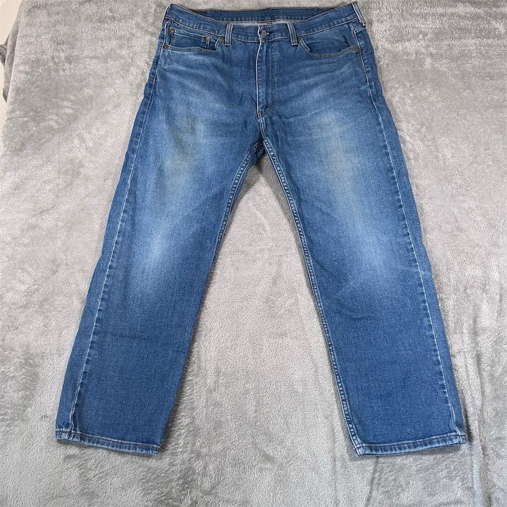 Levis Jeans Mens 38x29 (Fits 36x28) Blue Medium Wash 505 Straight Leg